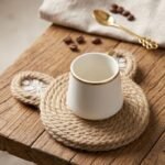 قاعدة أكواب من الجوت الطبيعي